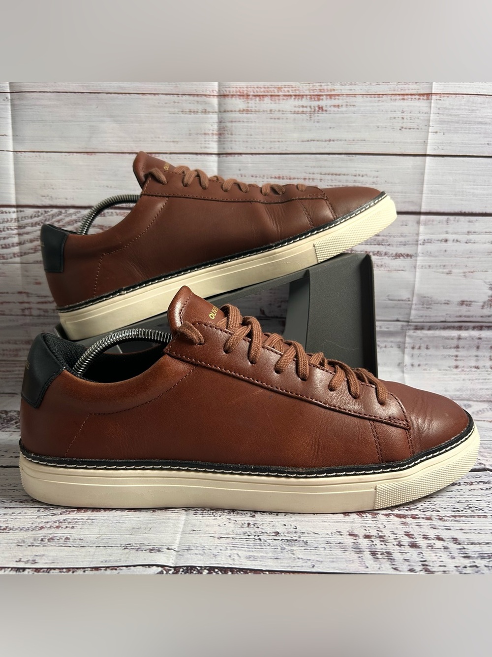 Oliver Cabell Low 1 Pro ‘Walnut’ Brown Leather Sneakers Men’s Size 8